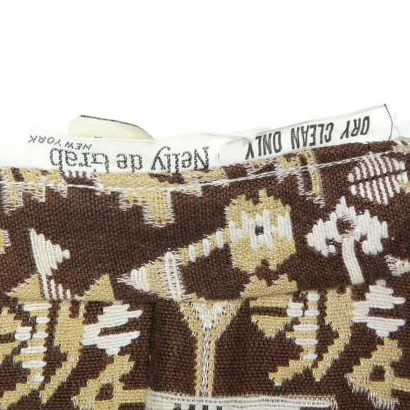 Nelly de Grab Vintage 70s Embroidered Aztec Maxi Skirt Brown Ivory XS/S - 166 - Picture 2 of 5